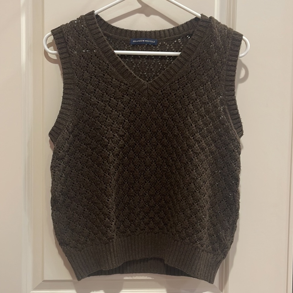 brandy melville winnie brown sweater vest